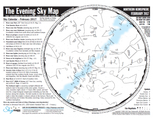 Example of a monthly map available from SkyMap.com which includes viewing highlights for each month.