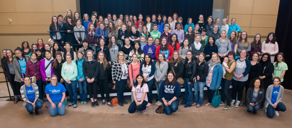 2016 Girls Get WISE participants: junior high girls, volunteers, workshop leaders, and mentors.