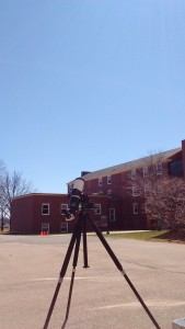 A beautiful clear sunny sky for solar viewing during the WISE physics workshops.