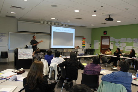 Ian Mauro, Mount Allison University, speaking to the group on his ...